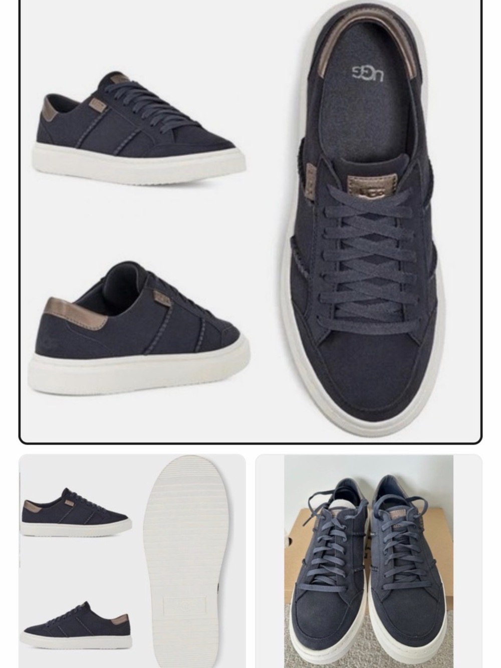 UGG Alameda Womans Navy Casual Lace Up Sneakers